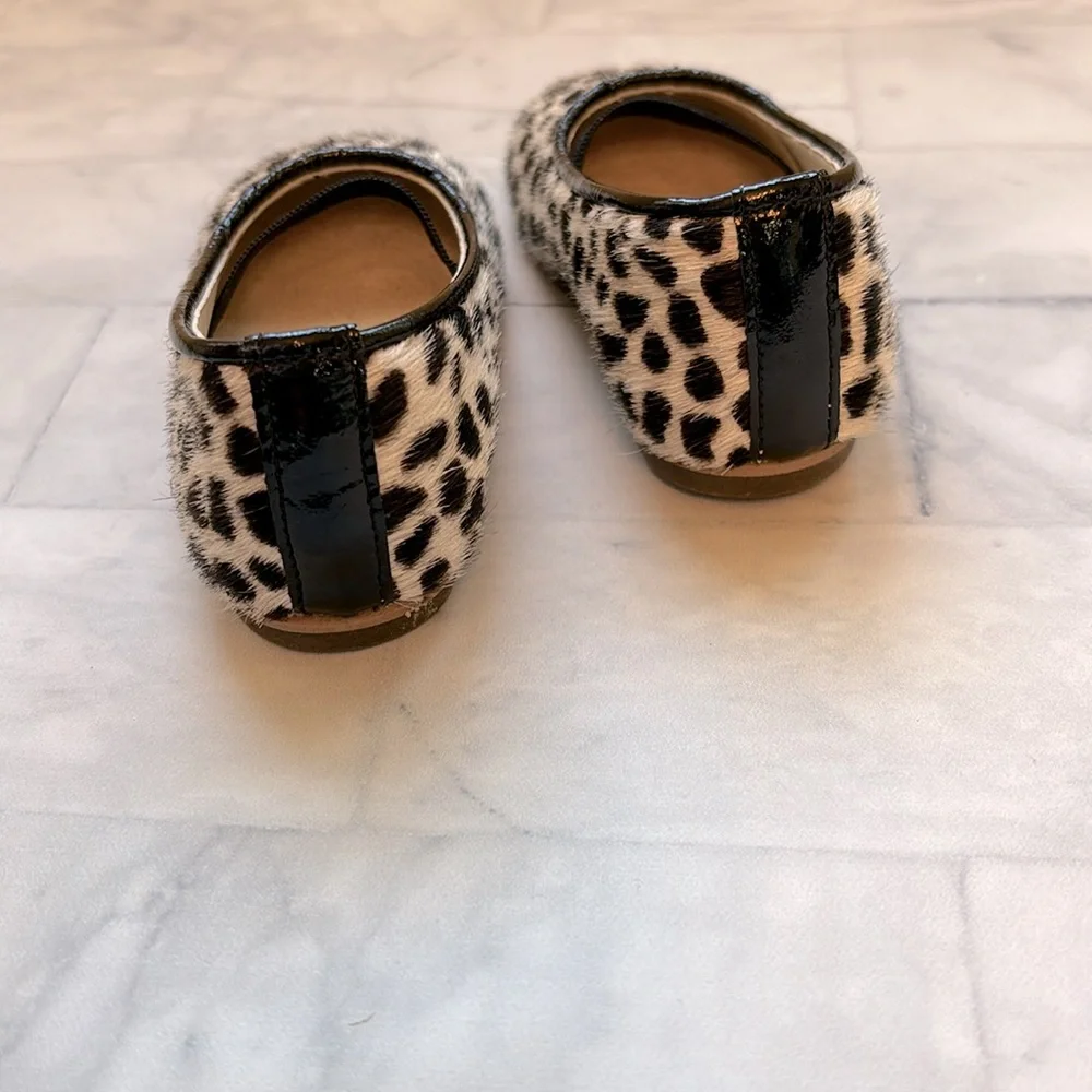 Babywalker Black & White Leopard Print Calf-Hair Flats for Baby Girls